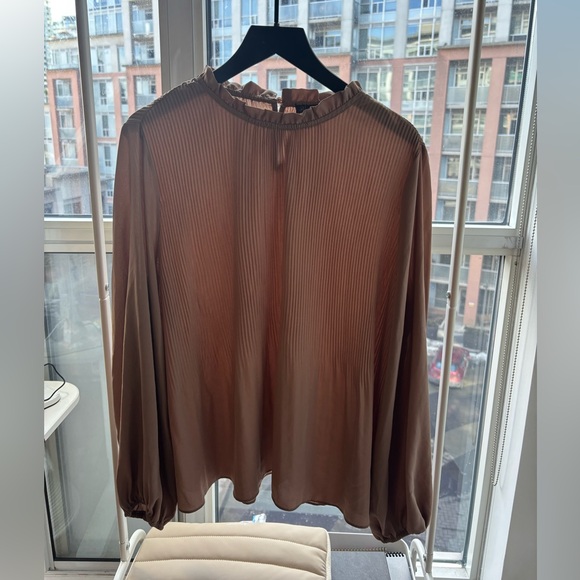 Adrianna Papell Tops - Adrianna Papell | Pleated Long Sleeve Blouse